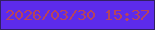 文字の大きさ：1、枠の色：322063、背景の色：5d2beb、文字の色：b6445c 無料ブログパーツのブログ時計