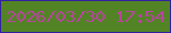 文字の大きさ：3、枠の色：3220a2、背景の色：528425、文字の色：b8449f 無料ブログパーツのブログ時計