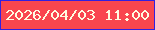 文字の大きさ：5、枠の色：3220e1、背景の色：f9464f、文字の色：fffbe1 無料ブログパーツのブログ時計