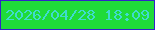 文字の大きさ：3、枠の色：3223c8、背景の色：1fdb39、文字の色：3fdbcf 無料ブログパーツのブログ時計