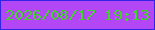 文字の大きさ：4、枠の色：3223e6、背景の色：b346f5、文字の色：40d328 無料ブログパーツのブログ時計