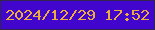 文字の大きさ：5、枠の色：32254d、背景の色：4205cd、文字の色：ecad3c 無料ブログパーツのブログ時計