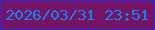 文字の大きさ：1、枠の色：3225dc、背景の色：751465、文字の色：1981f4 無料ブログパーツのブログ時計