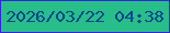 文字の大きさ：2、枠の色：3226d6、背景の色：28be8a、文字の色：03458d 無料ブログパーツのブログ時計