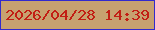 文字の大きさ：4、枠の色：322acd、背景の色：c7a170、文字の色：c21e15 無料ブログパーツのブログ時計