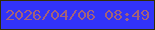 文字の大きさ：5、枠の色：322e02、背景の色：3233f8、文字の色：a36279 無料ブログパーツのブログ時計