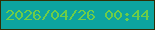 文字の大きさ：4、枠の色：322e04、背景の色：0da49f、文字の色：6dcd48 無料ブログパーツのブログ時計