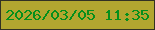 文字の大きさ：4、枠の色：323124、背景の色：b2a630、文字の色：058f1c 無料ブログパーツのブログ時計