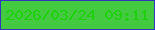 文字の大きさ：3、枠の色：3236bc、背景の色：44ca41、文字の色：20cf0d 無料ブログパーツのブログ時計