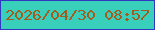 文字の大きさ：1、枠の色：3237c2、背景の色：38d0ba、文字の色：a45b1e 無料ブログパーツのブログ時計