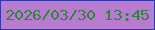 文字の大きさ：5、枠の色：3238a6、背景の色：b77ccf、文字の色：2f833c 無料ブログパーツのブログ時計