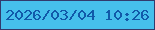 文字の大きさ：5、枠の色：323a6d、背景の色：46bfec、文字の色：1159a9 無料ブログパーツのブログ時計