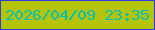 文字の大きさ：3、枠の色：323be2、背景の色：b4c509、文字の色：09c0b4 無料ブログパーツのブログ時計