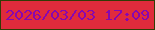文字の大きさ：4、枠の色：323c05、背景の色：e02b3c、文字の色：8707b0 無料ブログパーツのブログ時計