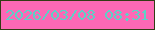 文字の大きさ：2、枠の色：323c14、背景の色：fc68b5、文字の色：5dd1c6 無料ブログパーツのブログ時計