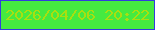 文字の大きさ：3、枠の色：323cde、背景の色：45ea40、文字の色：a9df10 無料ブログパーツのブログ時計