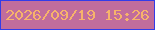 文字の大きさ：1、枠の色：323ce8、背景の色：c16d9c、文字の色：f7b36b 無料ブログパーツのブログ時計
