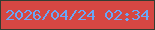 文字の大きさ：2、枠の色：323d31、背景の色：d54743、文字の色：68a7f8 無料ブログパーツのブログ時計