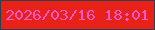 文字の大きさ：5、枠の色：323f4c、背景の色：e82219、文字の色：f359ca 無料ブログパーツのブログ時計