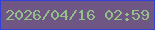 文字の大きさ：3、枠の色：3242d9、背景の色：705682、文字の色：93bf88 無料ブログパーツのブログ時計