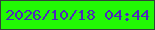 文字の大きさ：3、枠の色：324338、背景の色：22f904、文字の色：4d28bc 無料ブログパーツのブログ時計