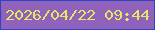 文字の大きさ：2、枠の色：3244c6、背景の色：9162bb、文字の色：e5e863 無料ブログパーツのブログ時計