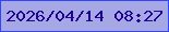 文字の大きさ：5、枠の色：3244fc、背景の色：a5a8e4、文字の色：200392 無料ブログパーツのブログ時計