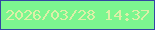 文字の大きさ：2、枠の色：3247a3、背景の色：7cf690、文字の色：ddefa8 無料ブログパーツのブログ時計