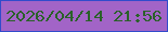 文字の大きさ：3、枠の色：324bcb、背景の色：a264c7、文字の色：2a6129 無料ブログパーツのブログ時計