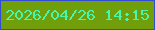文字の大きさ：2、枠の色：324dd5、背景の色：719f0b、文字の色：46f8ae 無料ブログパーツのブログ時計