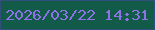 文字の大きさ：3、枠の色：324e7c、背景の色：125b48、文字の色：9072e8 無料ブログパーツのブログ時計