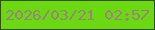 文字の大きさ：4、枠の色：325103、背景の色：6bd911、文字の色：9b837c 無料ブログパーツのブログ時計
