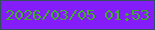 文字の大きさ：1、枠の色：32515c、背景の色：851dfa、文字の色：3fac2b 無料ブログパーツのブログ時計