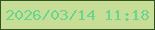 文字の大きさ：2、枠の色：32531f、背景の色：c8de96、文字の色：69d68f 無料ブログパーツのブログ時計