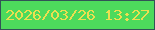 文字の大きさ：1、枠の色：325356、背景の色：4dda5c、文字の色：ecdf50 無料ブログパーツのブログ時計