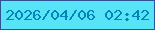 文字の大きさ：5、枠の色：325393、背景の色：56e4f6、文字の色：0583b8 無料ブログパーツのブログ時計