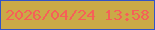文字の大きさ：1、枠の色：3254c7、背景の色：cbaa47、文字の色：f66058 無料ブログパーツのブログ時計