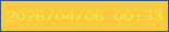 文字の大きさ：1、枠の色：325776、背景の色：fcca3e、文字の色：fce247 無料ブログパーツのブログ時計