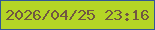 文字の大きさ：5、枠の色：325797、背景の色：b5d526、文字の色：715841 無料ブログパーツのブログ時計
