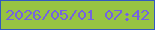 文字の大きさ：4、枠の色：3259c0、背景の色：97c342、文字の色：7462e1 無料ブログパーツのブログ時計