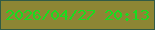 文字の大きさ：5、枠の色：325b45、背景の色：8d8634、文字の色：19dc1f 無料ブログパーツのブログ時計
