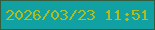 文字の大きさ：4、枠の色：325d3f、背景の色：11a1a3、文字の色：adbd26 無料ブログパーツのブログ時計