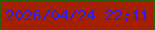 文字の大きさ：1、枠の色：325e0b、背景の色：a32001、文字の色：291ff0 無料ブログパーツのブログ時計
