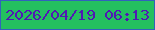 文字の大きさ：2、枠の色：3262bc、背景の色：24c05f、文字の色：5118b3 無料ブログパーツのブログ時計
