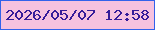 文字の大きさ：5、枠の色：3262eb、背景の色：f6c2df、文字の色：361c99 無料ブログパーツのブログ時計