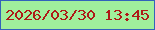 文字の大きさ：1、枠の色：3263bb、背景の色：a0ef9c、文字の色：ae1917 無料ブログパーツのブログ時計