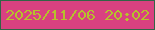 文字の大きさ：5、枠の色：326446、背景の色：d94180、文字の色：b6c12c 無料ブログパーツのブログ時計