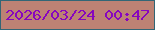 文字の大きさ：4、枠の色：326676、背景の色：bd8274、文字の色：8706be 無料ブログパーツのブログ時計