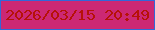 文字の大きさ：5、枠の色：3267d9、背景の色：cc2874、文字の色：b61109 無料ブログパーツのブログ時計