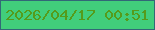 文字の大きさ：4、枠の色：326877、背景の色：41ce7b、文字の色：559b1b 無料ブログパーツのブログ時計